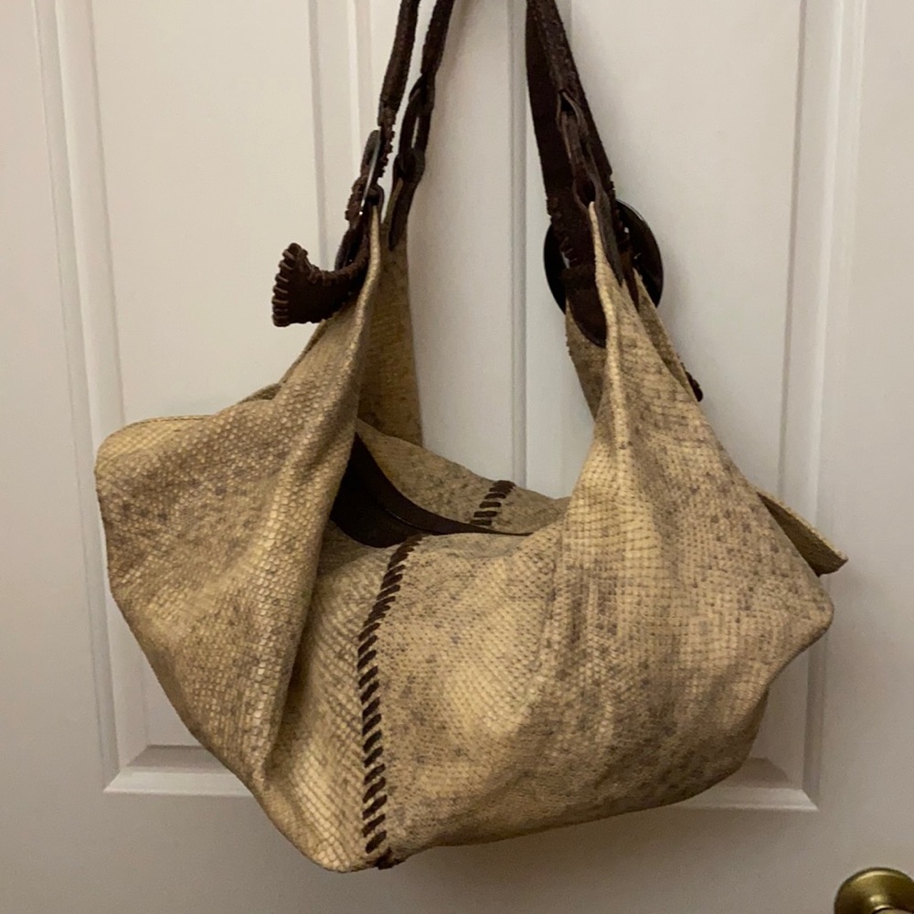 Large snake print satchel. Great condition